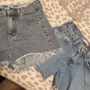 Two pairs of jeans shorts